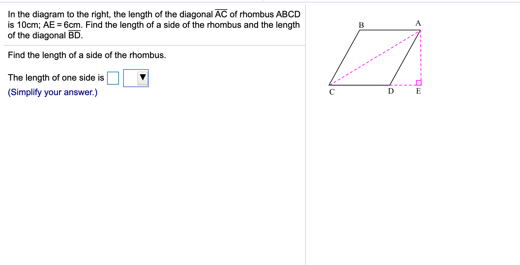 Solved In The Diagram To The Right, The Length Of The | Chegg.com