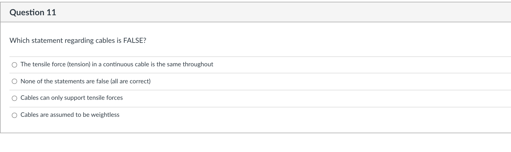 Solved Question 11 Which statement regarding cables is | Chegg.com