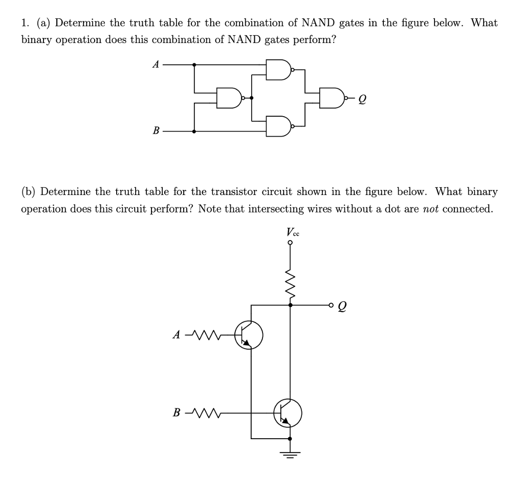 Solved 1. (a) Determine the truth table for the combination | Chegg.com