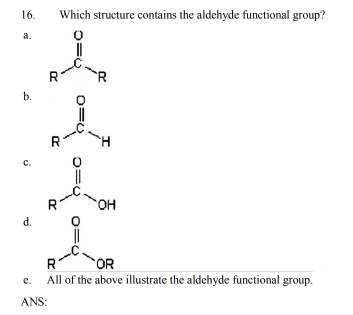 solved-16-which-structure-contains-the-aldehyde-functional-chegg