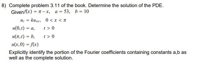 Solved B) Complete Problem 3.11 Of The Book. Determine The | Chegg.com