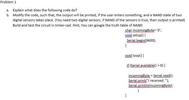 Solved Problem 1 a. Explain what does the following code do? | Chegg.com
