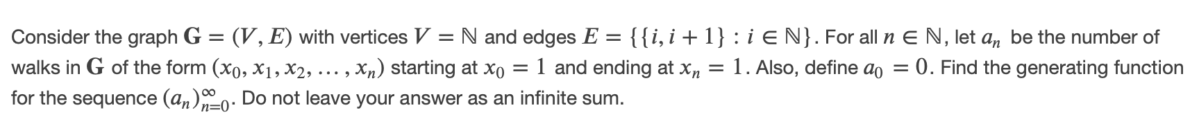 Solved Consider the graph G = (V, E) with vertices V N and | Chegg.com