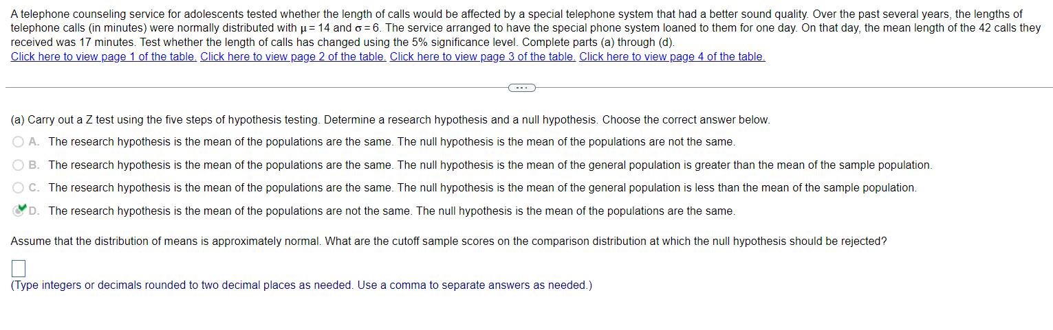 Solved received was 17 minutes. Test whether the length of | Chegg.com