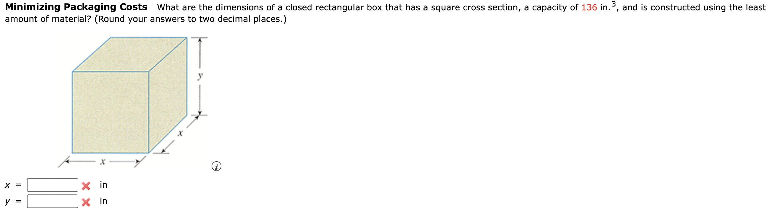 Solved Minimizing Packaging Costs What are the dimensions of | Chegg.com