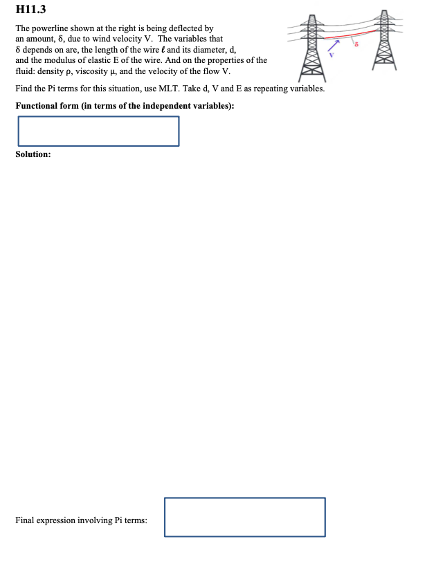 Solved The powerline shown at the right is being deflected | Chegg.com