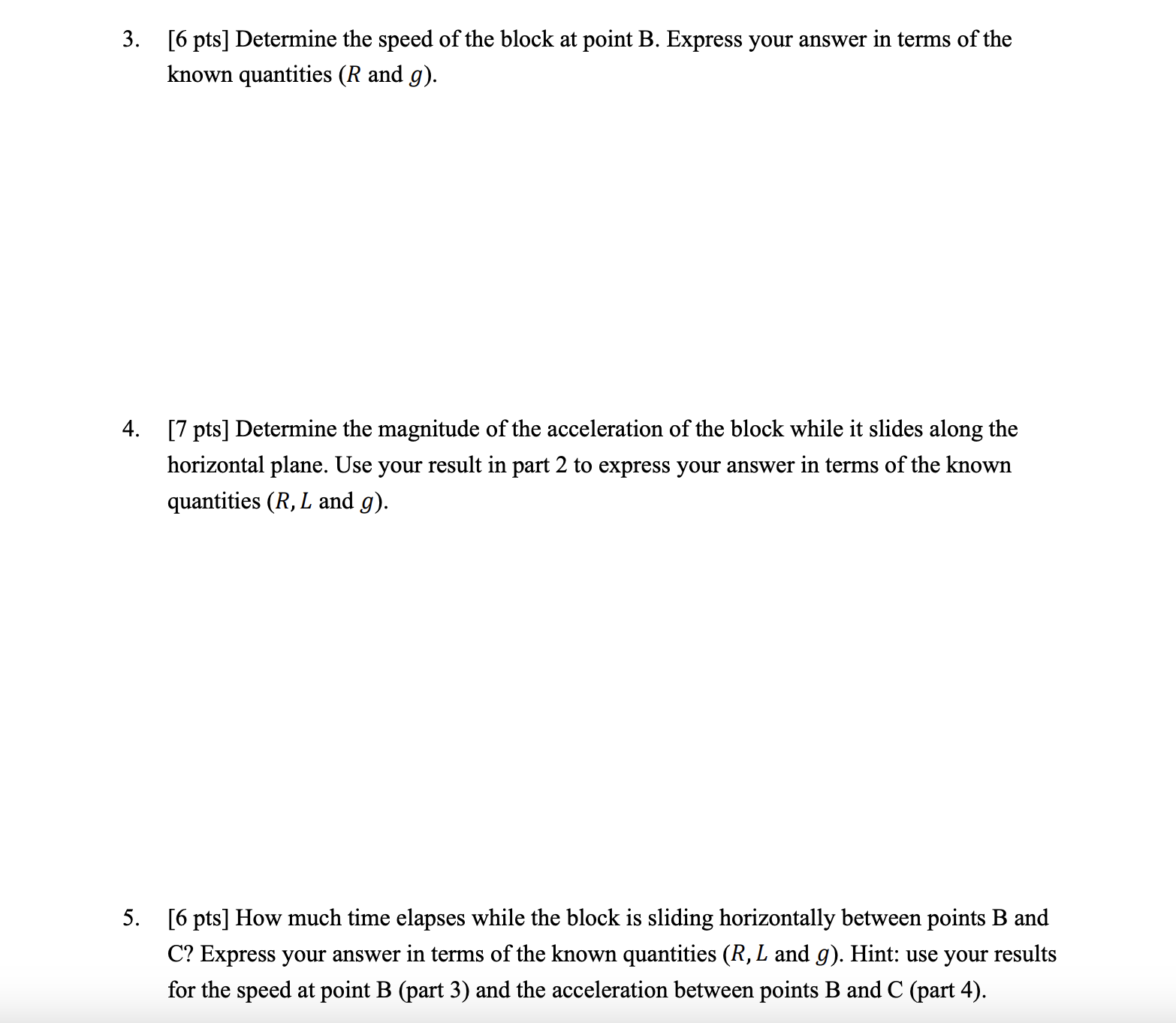 Solved A Block Of Mass M Is Released From Rest At The Top Of | Chegg.com