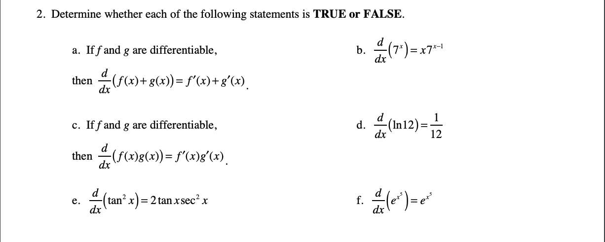 Solved Determine whether each of the following statements is | Chegg.com
