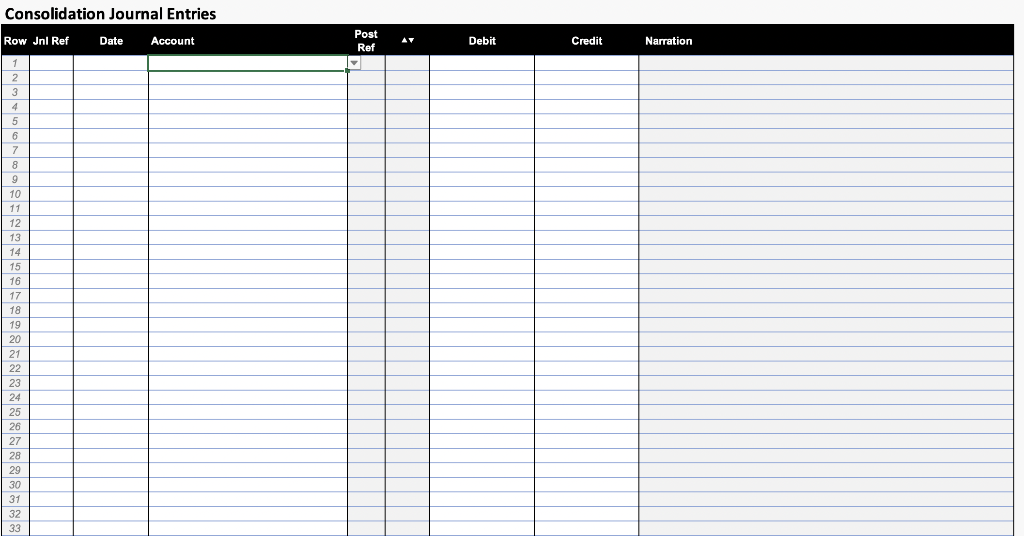 Solved Instructions: Prepare consolidation entries for the | Chegg.com