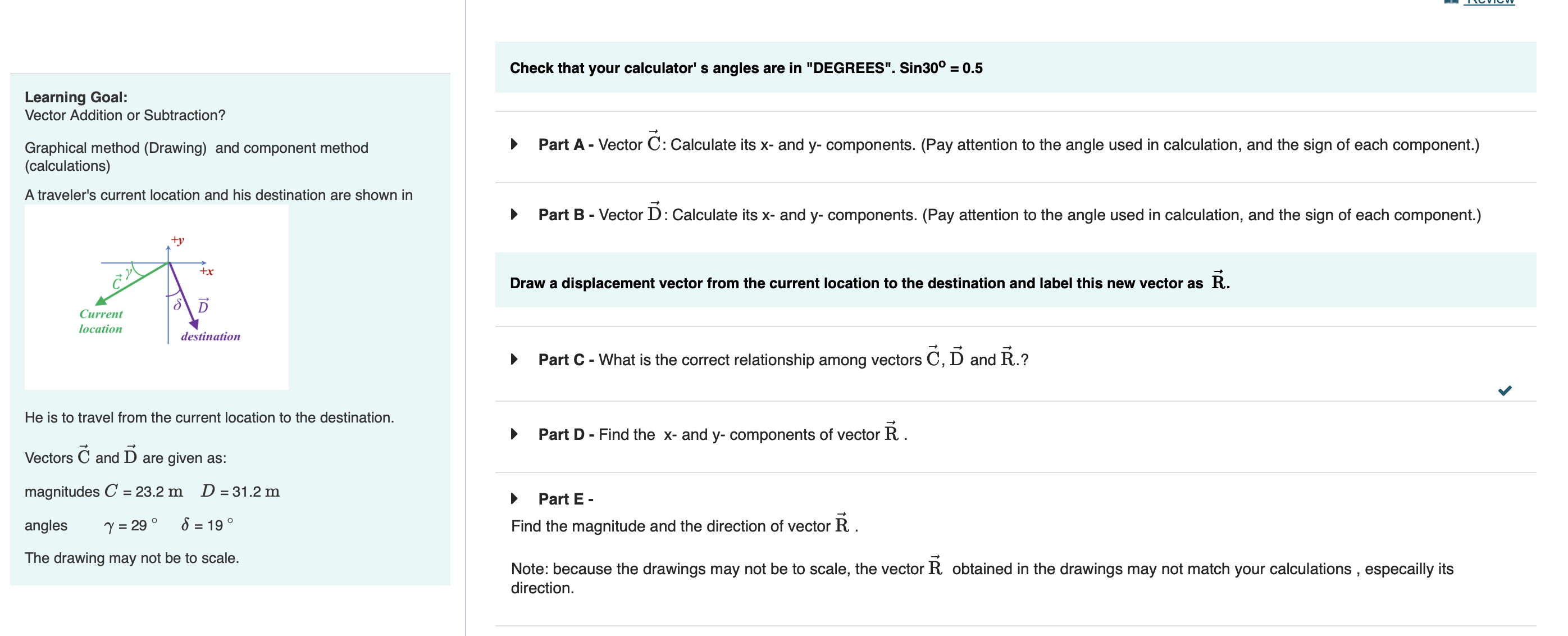 Solved Learning Goal: Vector Addition or Subtraction? | Chegg.com