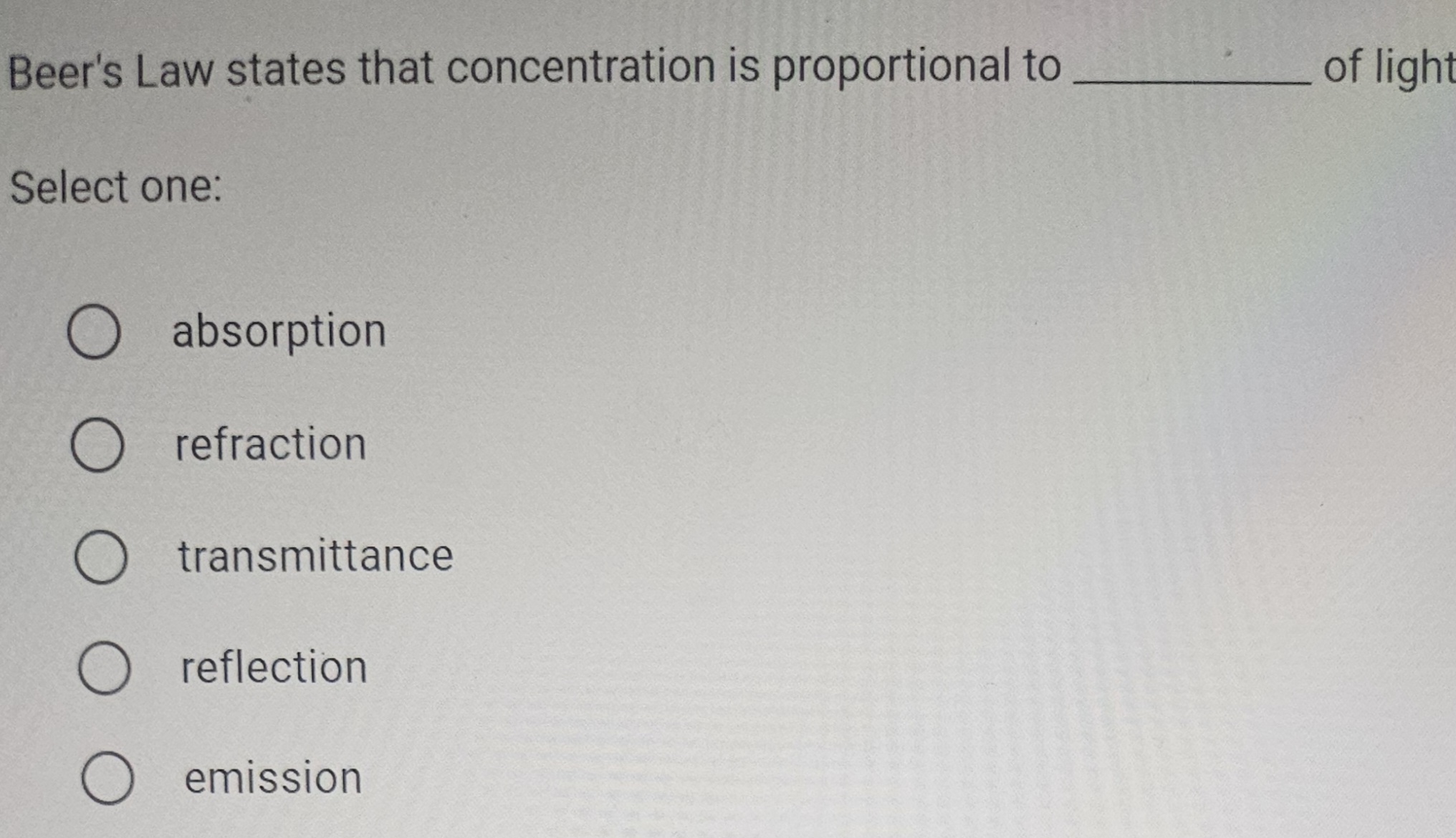 [Solved] Beer's Law states that concentration is propo