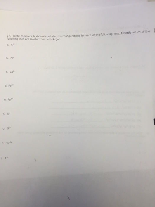 Solved 17. write complete configurations for each of the | Chegg.com