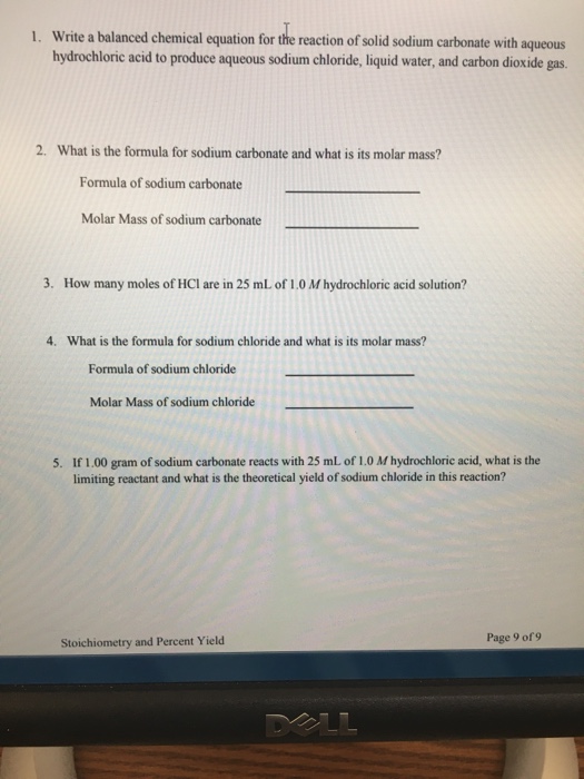 Solved Write A Balanced Chemical Equation For The Reaction 8686