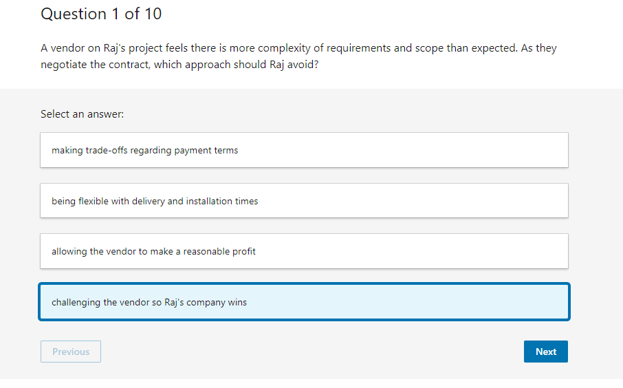 Solved A vendor on Raj&rsquo;s project feels there is more | Chegg.com