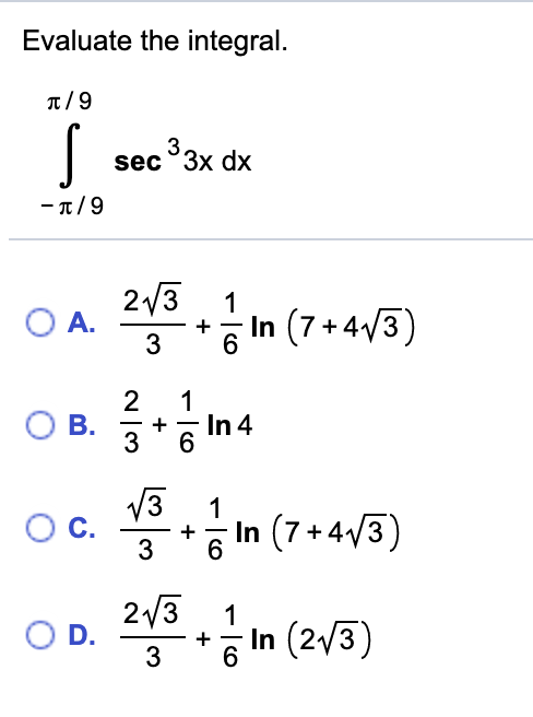 Solved Evaluate The Integral By Making A Substitution And Chegg Com