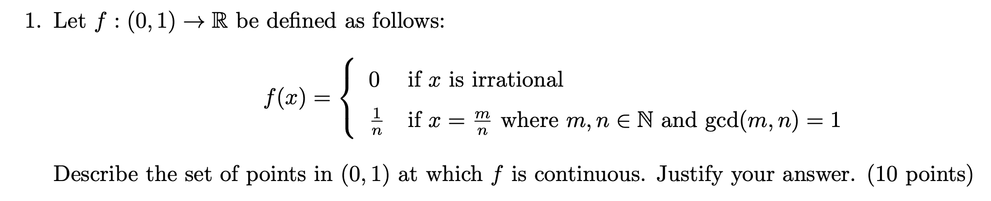 Solved 1 Let F 0 1 R Be Defined As Follows F X { 0