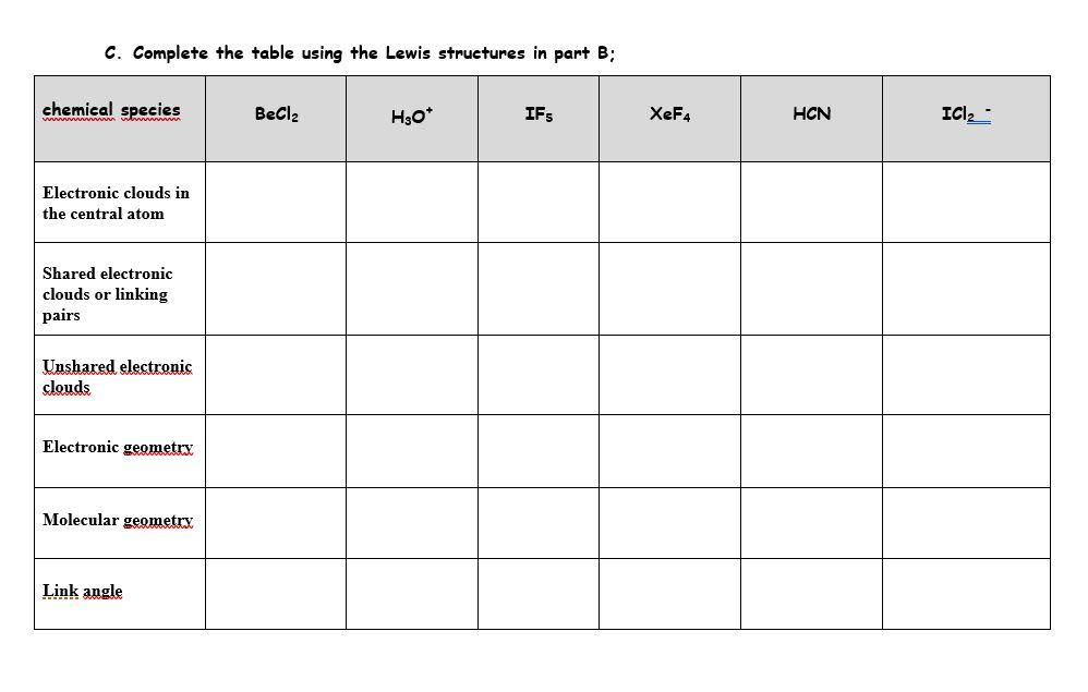 Solved B. Draw The Lewis Structures For The Following | Chegg.com