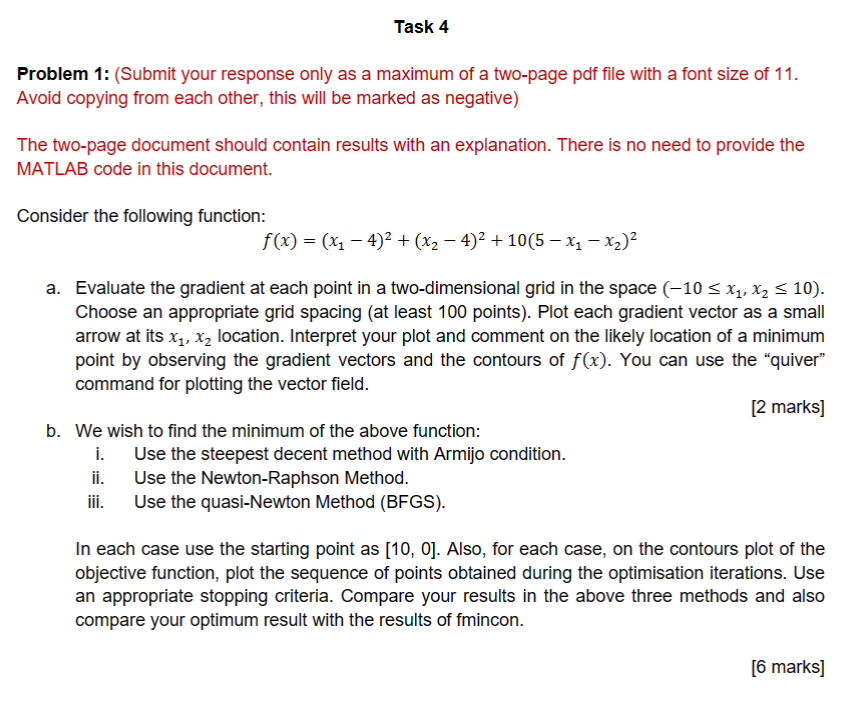 Solved Write A MATLAB Code For The Below Task; | Chegg.com