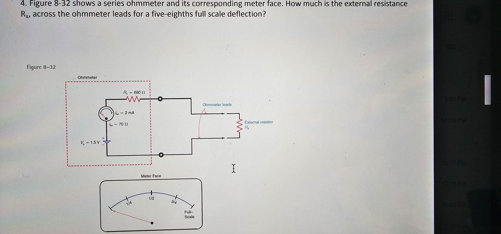 Solved 4. Figure 832 shows a series ohmmeter and its