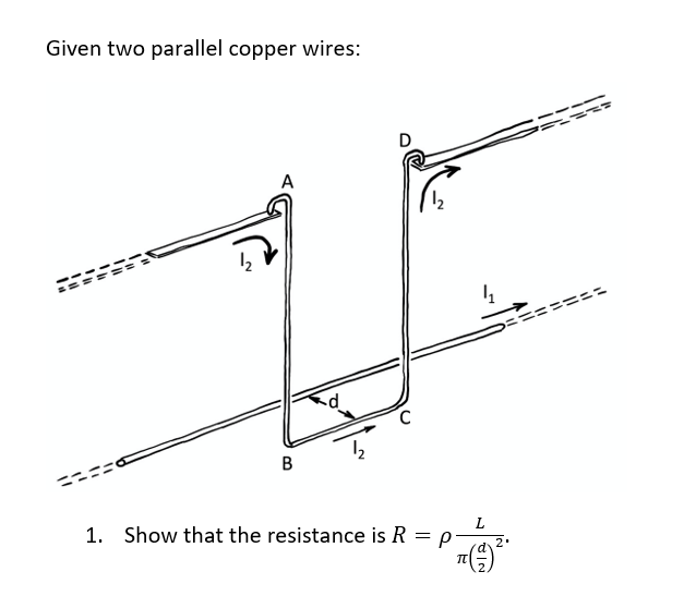 Solved Given Two Parallel Copper Wires: 1. Show That The | Chegg.com