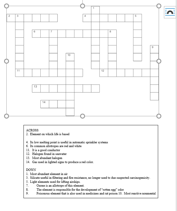 Solved 2 3 4 5 6 8 9 10 11 12 13 14 ACROSS 2 Element on Chegg com