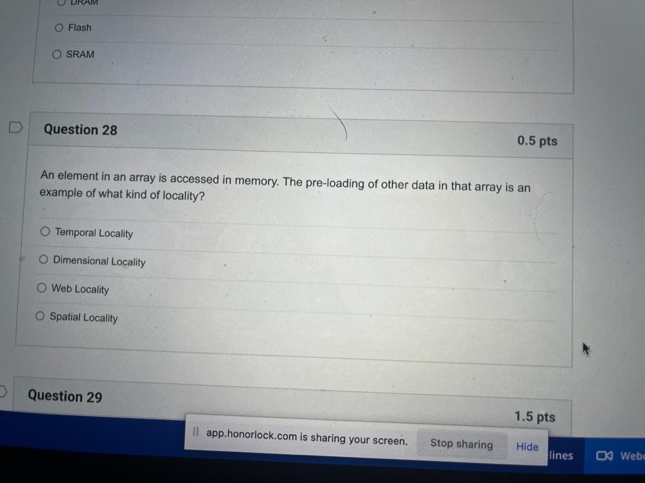 Solved Flash SRAM Question 28 An element in an array is | Chegg.com