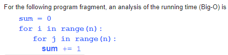Solved For the following program fragment, an analysis of | Chegg.com