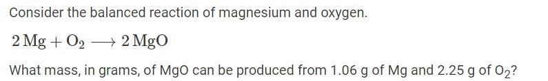 Solved Consider the balanced reaction of magnesium and | Chegg.com