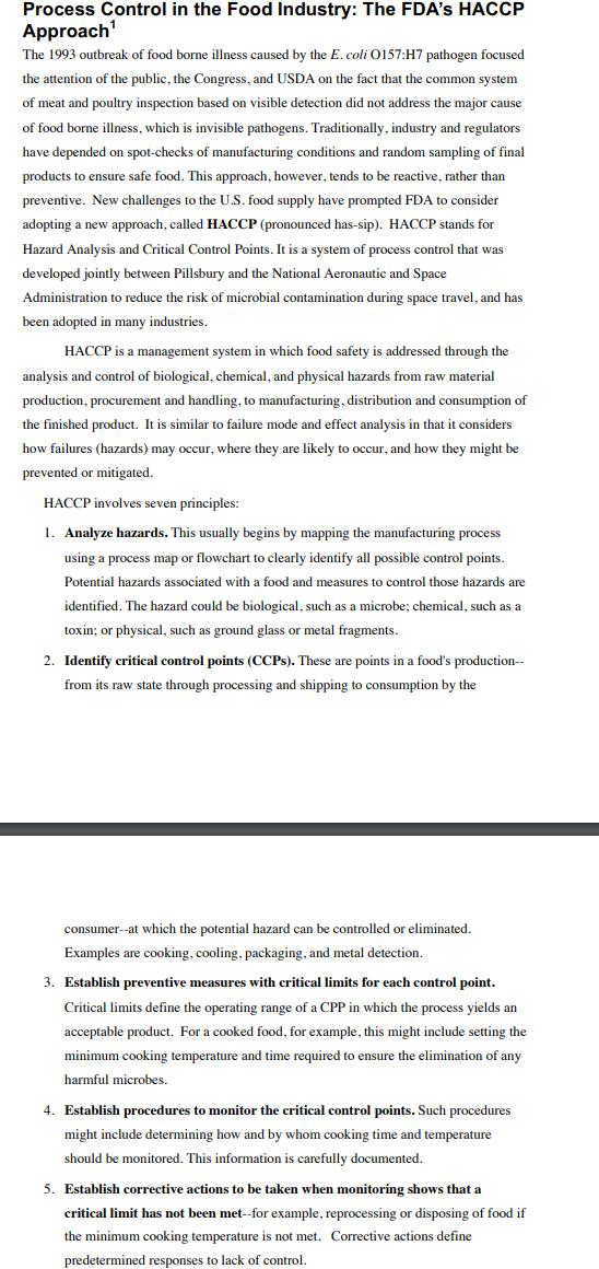 Solved e case study &ldquo;Harbour Community College Food Service 
