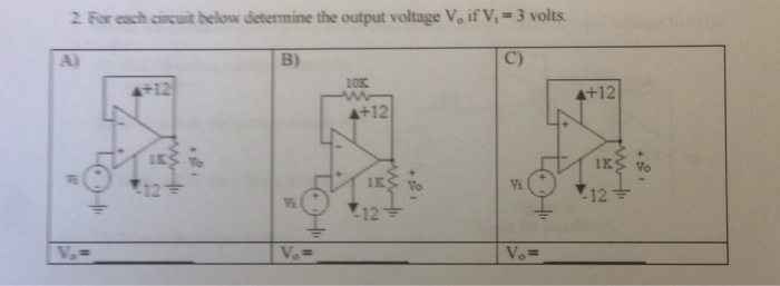 Solved For each circuit below determine the output voltage | Chegg.com