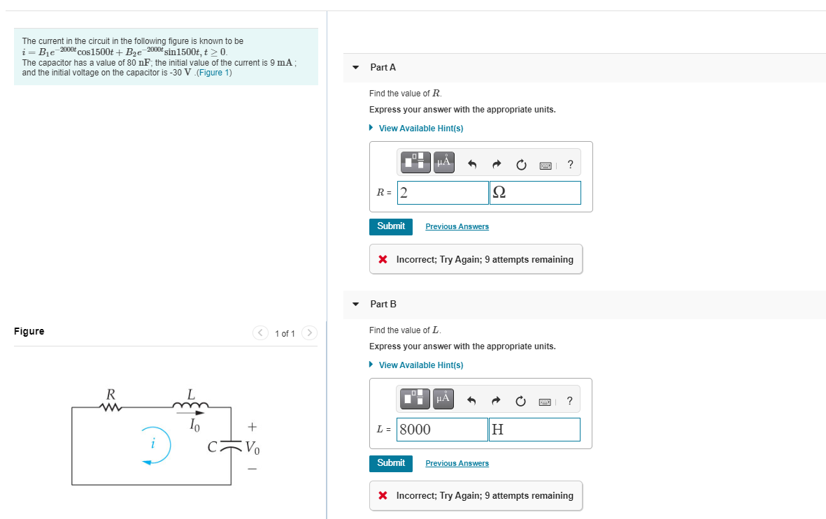 Solved The current in the circuit in the following figure is | Chegg.com