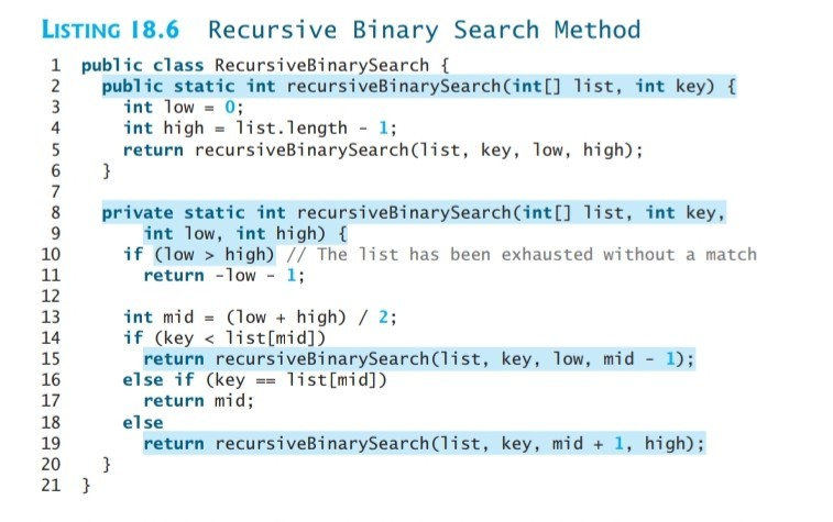 Solved LISTING 7.7BinarySearch.java 1 Public Class | Chegg.com