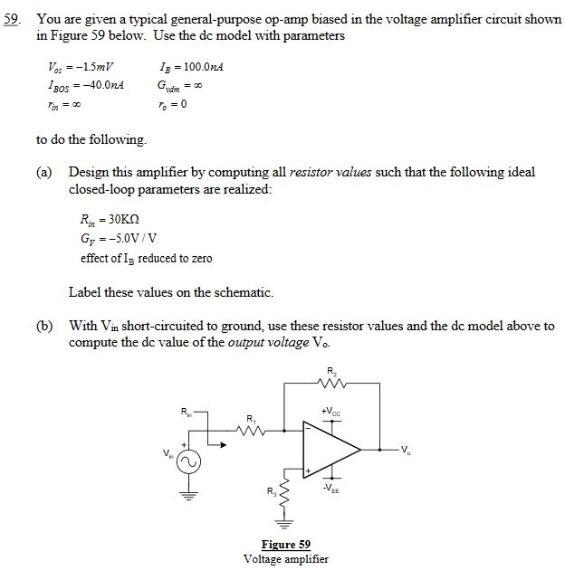 Solved 59. You are given a typical general-purpose op-amp | Chegg.com