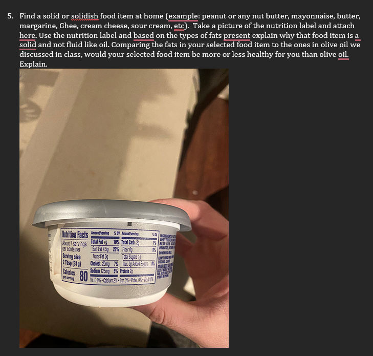 Solved Find a solid or solidish food item at home (example