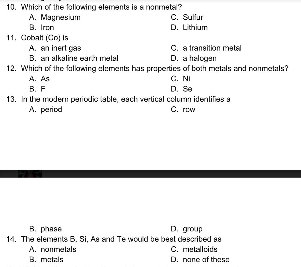 Solved A. Multiple Choice. Highlight the letter of the | Chegg.com