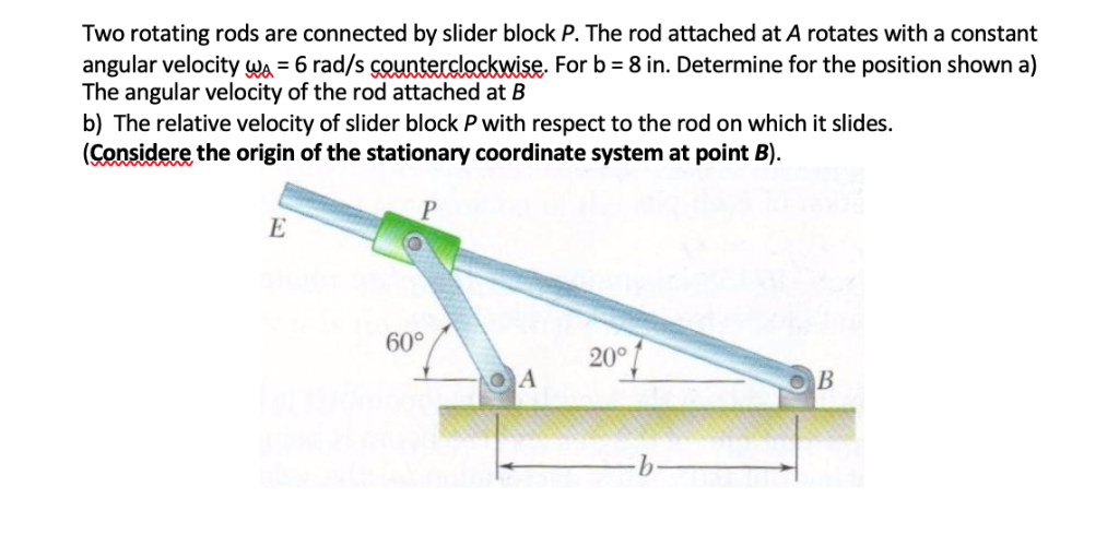 Solved Two Rotating Rods Are Connected By Slider Block P. | Chegg.com