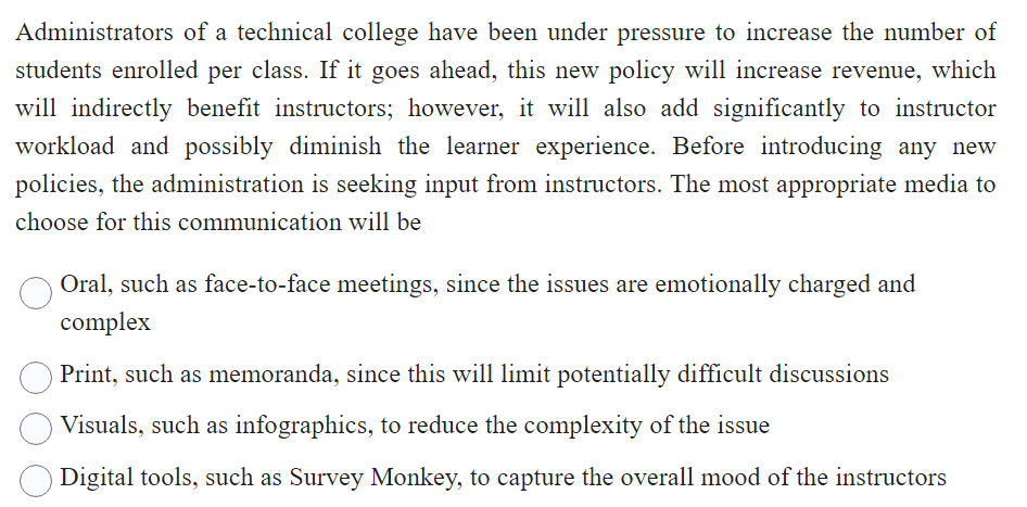 Administrators of a technical college have been under pressure to increase the number of students enrolled per class. If it g