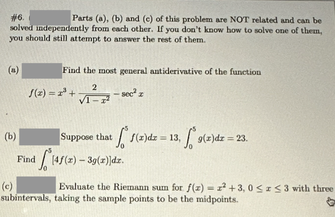 Solved #6.Parts (a), (b) ﻿and (c) ﻿of This Problem Are NOT | Chegg.com