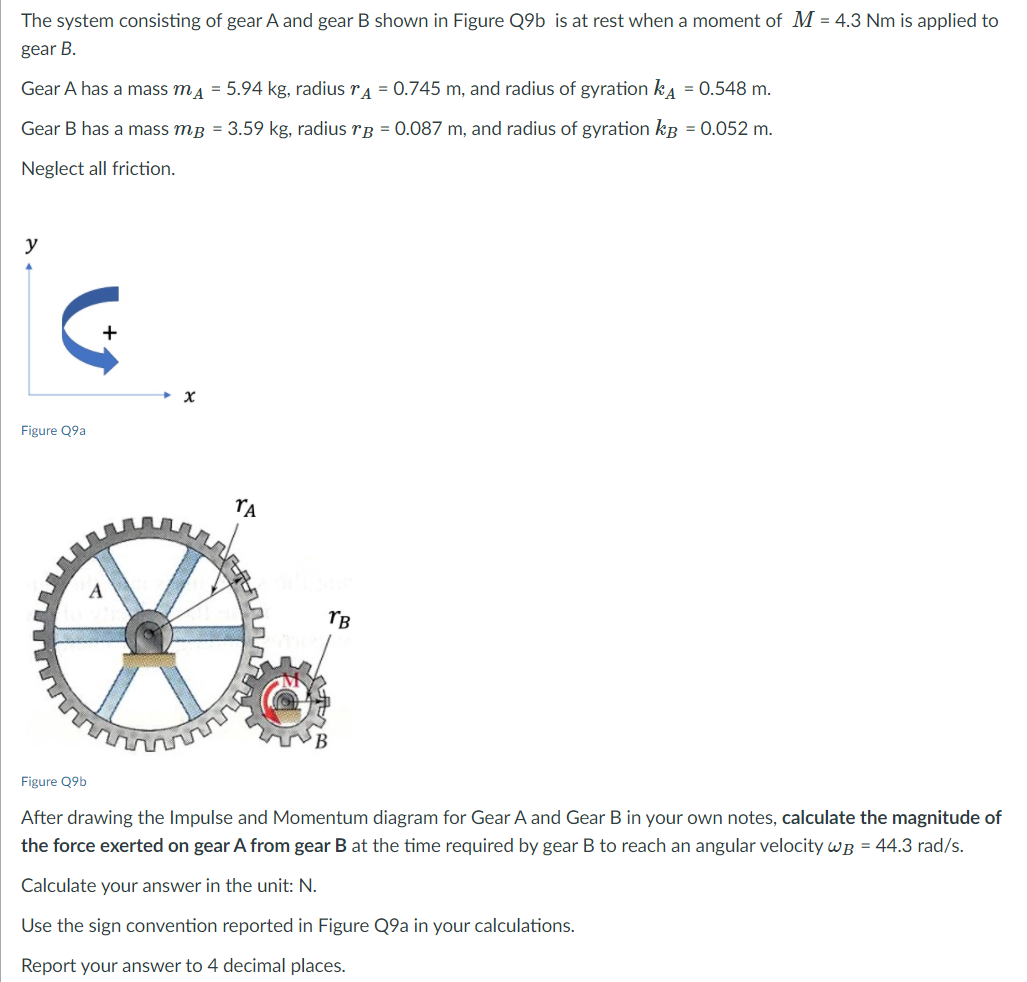 Solved The system consisting of gear A and gear B shown in | Chegg.com