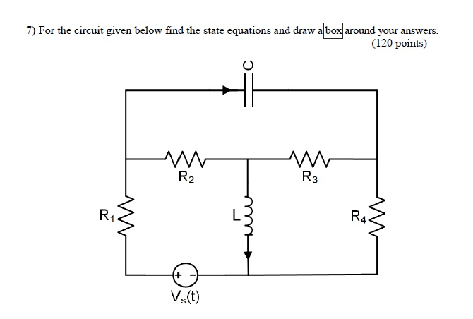 7) For the circuit given below find the state | Chegg.com