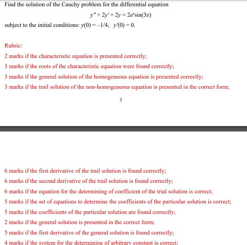 Solved Find The Solution Of The Cauchy Problem For The | Chegg.com