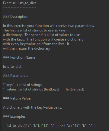 Solved Exercise: lists_to_dict ### Description In this | Chegg.com