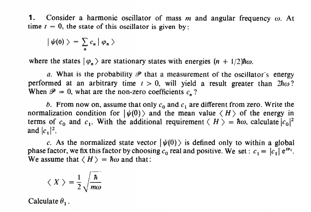Solved 1. Consider a harmonic oscillator of mass m and | Chegg.com