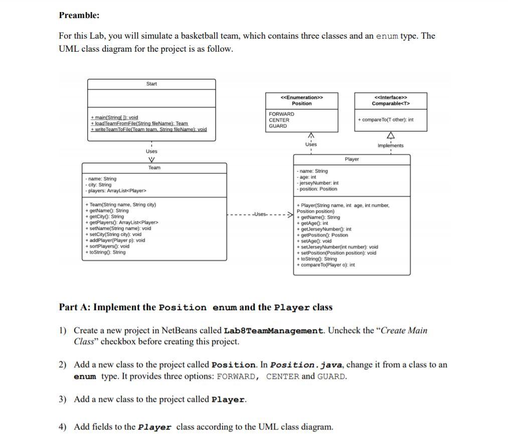 IN JAVA PLEASE! Thank you! OVERVIEW 1) Part A: | Chegg.com