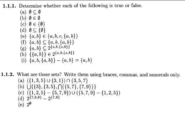 Solved 1.1.1. Determine whether each of the following is | Chegg.com