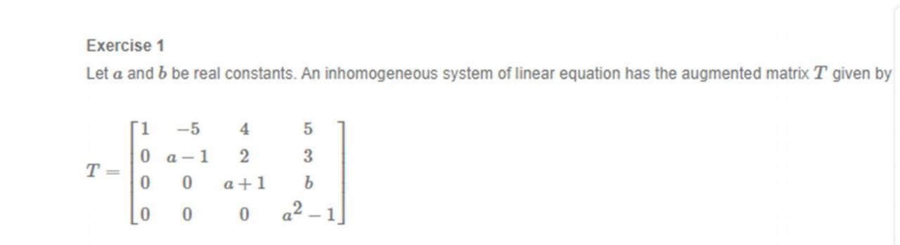 Solved Exercise 1 Let A And B Be Real Constants. An | Chegg.com