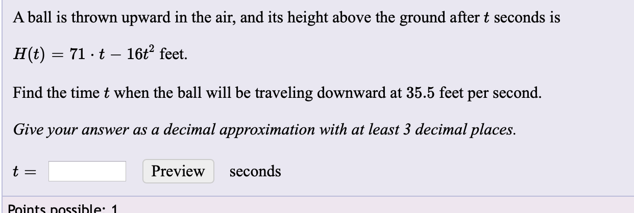 Solved Suppose the height of an object is given by h t