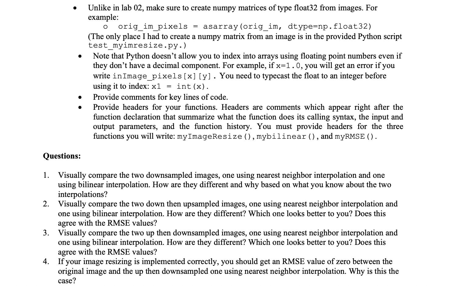 Create the Python script MyImageFunctions.py and | Chegg.com