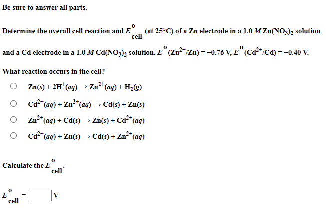 Solved Be sure to answer all parts. Determine the overall | Chegg.com