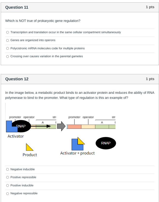 Solved Question 11 Which is NOT true of prokaryotic gene